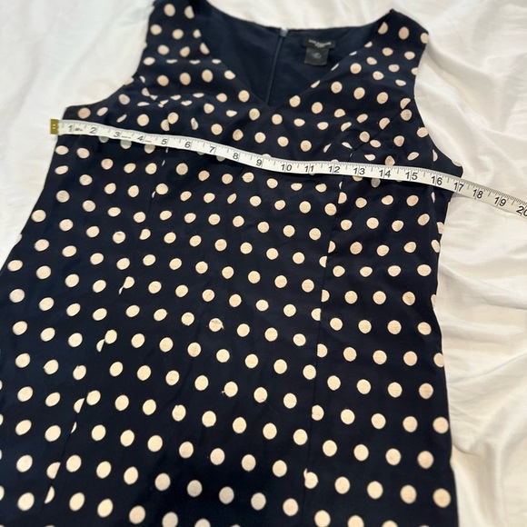 Ann Taylor Women Petite Sz:4 Black/ Cream Embroidered polka dot Sleeveless Dress - Picture 3 of 12